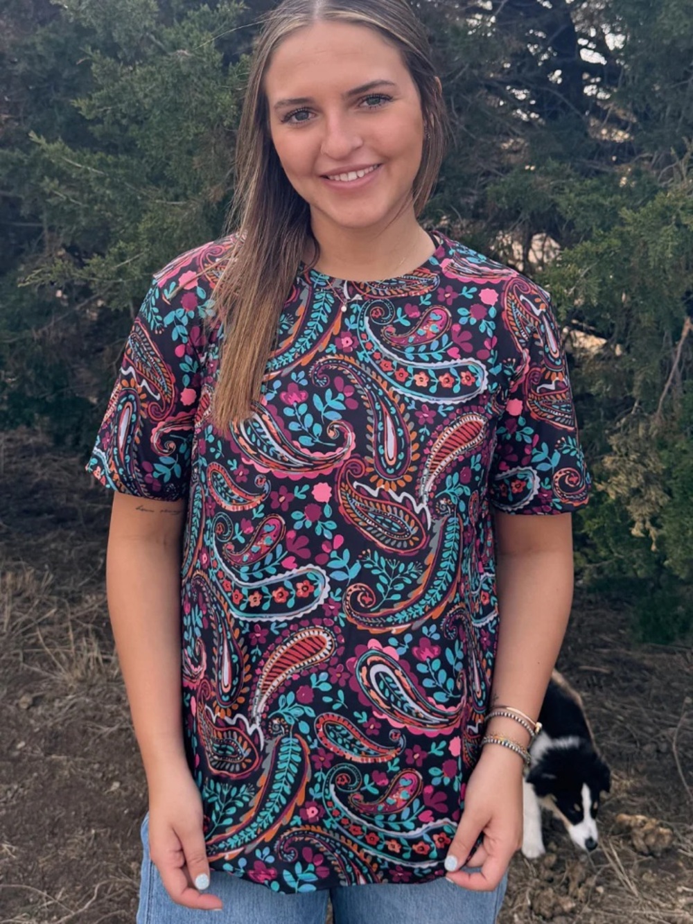 Painted Night Paisley Top